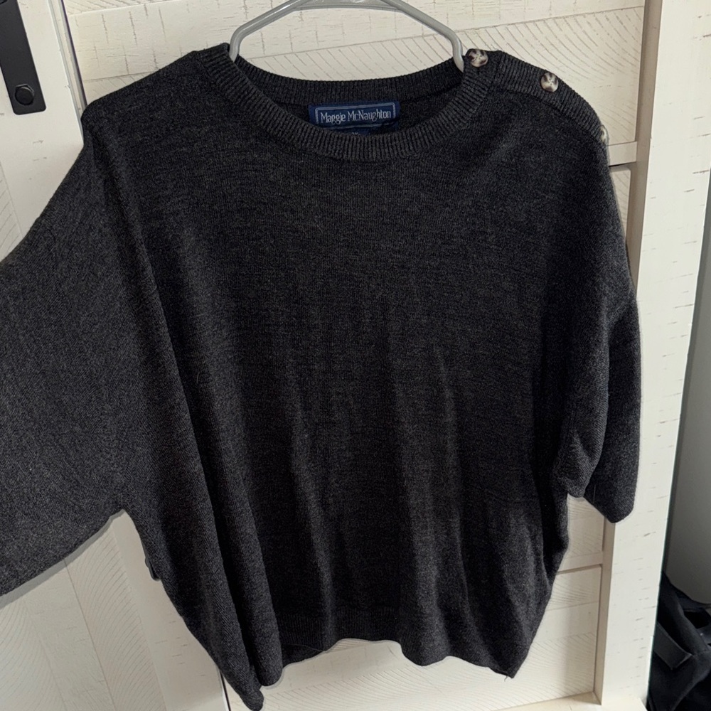 Dark gray Sweater with Button Detail